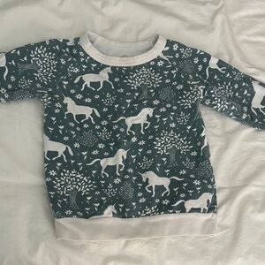 Winter Water Factory French Terry Sweatshirt Unicorn Print Toddler  - 3T